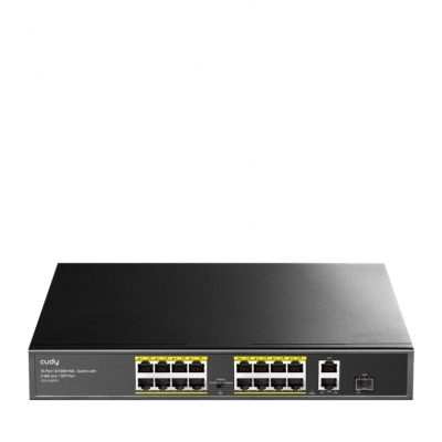 SWITCH CUDY 16-PORT 10/100M POE+SWITCH 1GB UPLINK 1GB SFP PORT200W