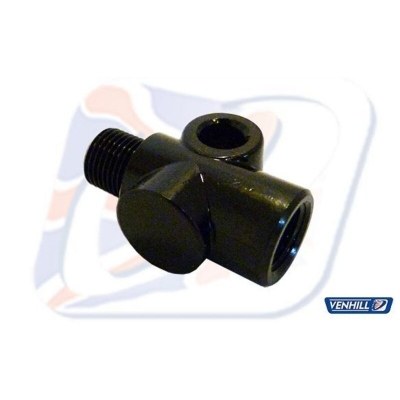 Conector recto M10x1 Venhill sujeción negro 776/4/BK