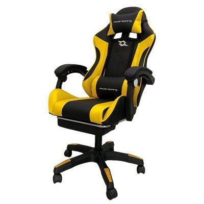 Silla Gaming PowerGaming con reposapies / Negro y Amarillo