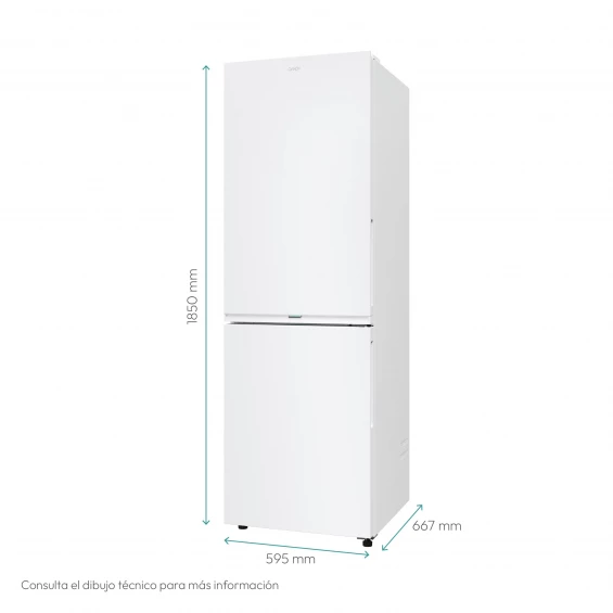Frigorífico combi Candy ECN4CQTEW186, 185 x 59,5 x 66,7 cm, No Frost, clase E, 270 kWh/año, 38 dB, 355 litros, WiFi, blanco - imagen 3