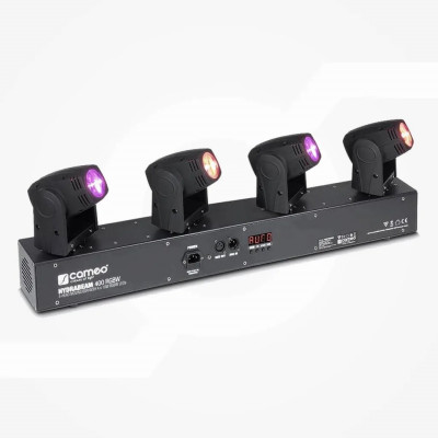Set con 4 cabezas móviles ultrarrápidas de LEDs RGBW CREE de 10 W