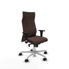 Piqueras y Crespo Albacete direcci?n sincro similpiel marr?n oscuro brazos 1D cromados base aluminio ruedas 65 nailon