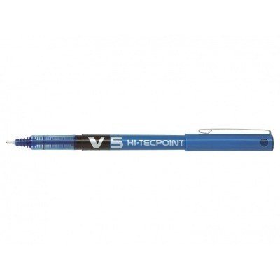 Pilot Boligrafo de tinta liquida V5 HI-Tecpoint Rollerball - Punta fina de aguja 0.5mm - Trazo 0.3mm - Color Azul