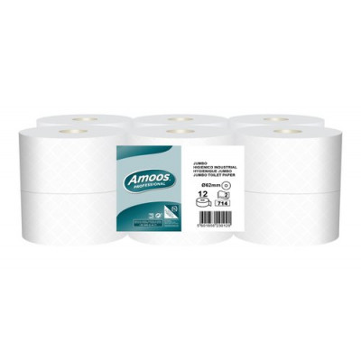Rollo Papel Higiénico Professional Blanco 2 Capas 714 Servicios 250m - Pack de 12 unidades