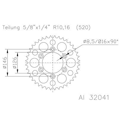 Corona ESJOT Aluminio 51-32041-49 dientes 51-32041-49