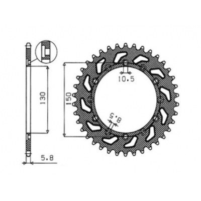 Coronas OEM de repuesto en acero SUNSTAR SPROCKETS 1-3612-53