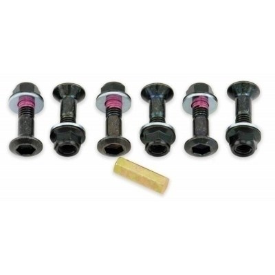 Pack de 6 Tornillos de corona Bolt Negro - cabeza Hexagonal 2008-HS.B