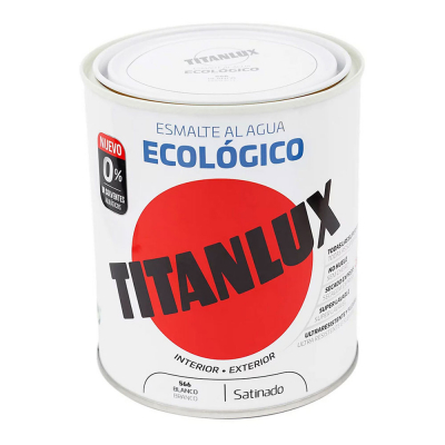 Esmalte ecológico al agua blanco satinado 250ml titanlux 01t056614