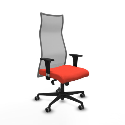 Albacete malla sincro malla gris bali naranja oscuro brazos 1D base nailon ruedas 65mm engomadas