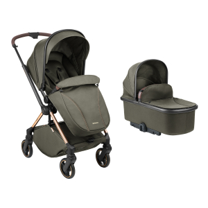 Carrito de bebé Kikkaboo 2 en 1 con capazo Lanah Verde Militar