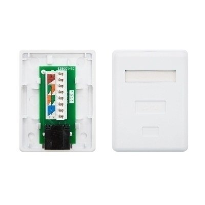Nanocable Roseta de superficie RJ45 Cat.6 UTP 1 toma, Blanco