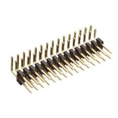 Regleta Doble Macho 80Pin acodado para Cto.Impreso 90º