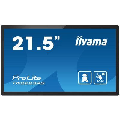 TW2223AS-B2 pantalla de señalización Panel plano interactivo 54,6 cm (21.5) Wifi 400 cd / m² Full HD Negro Pantalla táctil Procesador incorporado Android 12 24/7