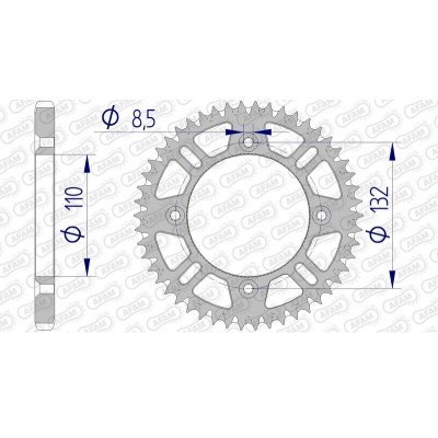 Corona AFAM aluminio ultraligera autolimpiable 72102 - Paso 428 72102+50