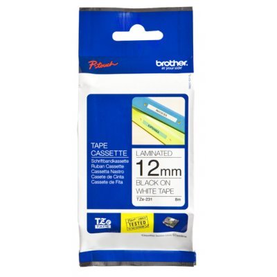 Cinta Laminada Original Brother TZe-231/ Blanca