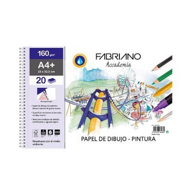 FABRIANO BLOC MICROPERFORADO DIBUJO Y PINTURA 20H 160G A4+