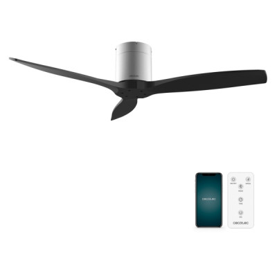 Cecotec EnergySilence Aero 5500 Aqua IronBlack Connected Ventilador de Techo de 3 Aspas - 40W - Diametro de 52 - Wi-Fi - IP44 - 6 Velocidades - Temporizador - Modo Invierno - Color Negro