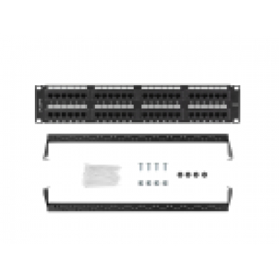 PATCH PANEL LANBERG 48 PUERTOS 2U 19? CAT.6 NEGRO