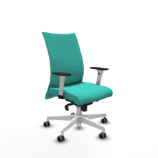 Piqueras y Crespo Albacete confidente sincro similpiel turquesa brazos 1D blancos base blanca ruedas 65mm engomadas