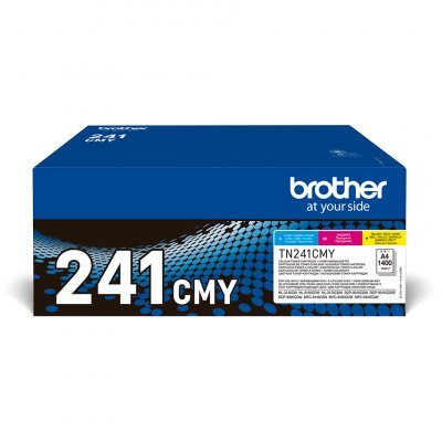 Brother TN241 Pack de 3 Cartuchos de Toner Originales - Cian, Magenta, Amarillo - TN241CMY