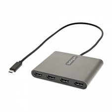 StarTech.com Adaptador USB-C a 4 Puertos HDMI - Tarjeta Gráfica y de V?deo Externa - Dongle Llave USB Tipo C a 4x HDMI - 1080p a 60Hz - Conversor Mu