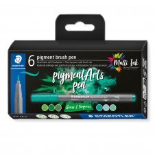 Staedtler Pigment Arts Brush Pen Greens & Turquoises rotulador Verde, Turquesa 6 pieza(s)