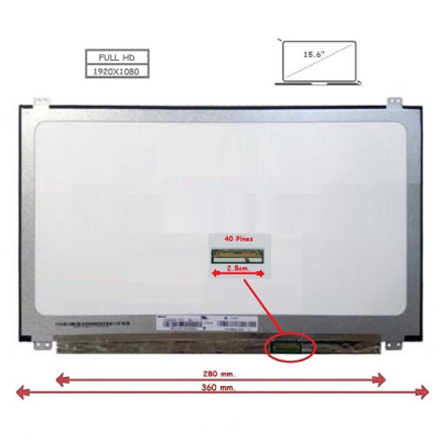 Pantalla para portátil LED 15.6 Slim 40 Pines Full HD