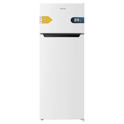 Cecotec Bolero CoolMarket 2D 211 White E Frigorifico Dos Puertas - Capacidad 211L - Defrost - Congelacion Ultrarapida - Display Interior - Puerta Reversible - Clase E - 54x55.1x142.8cm - Color Blanco