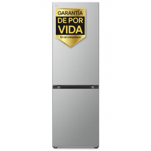 Frigorífico combi LG GBV3100APY, 186 x 59.5 x 67.5 cm, No Frost, clase A, 110 kWh año, 33dB, Door Cooling+, Linear Cooling, zona 0ºC, 344 litros, display interior, Multi AirFlow, acero inox