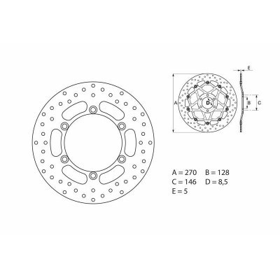 Disco de freno Brembo 68B407E6 68B407E6