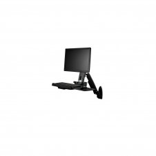 StarTech.com Estación de Trabajo de Pie y Sentado para Montaje en Pared - Para Un Monitor de hasta 24 Pulgadas - Escritorio Ergonómico - negro