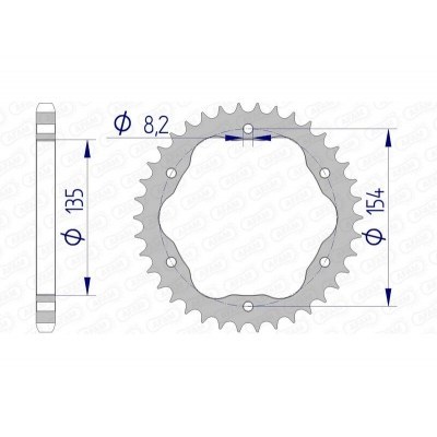 Corona AFAM aluminio 51803 - Paso 525 51803-41