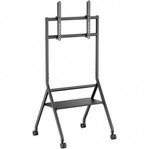 Carro TV con ruedas Aisens FT86FE-329, 37-86 pulgadas, hasta 80 kg, VESA 600 x 400 mm, altura ajustable, negro