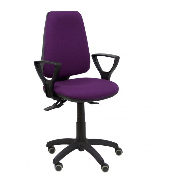 Silla Elche S bali morado brazos fijos ruedas de parqué