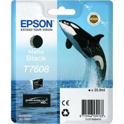 CARTUCHO NEGRO MATE EPSON T7608 - 25.9ML - COMPATIBLE CON SURECOLOR SC-P600 - ORCA