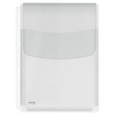 Leitz Pack de 5 Fundas Fuelle con Solapa A4 Multitaladro 11 - Capacidad 200 Hojas - Fabricada en PVC de 170 Micras - Expansibles hasta 20mm - Textura Lisa