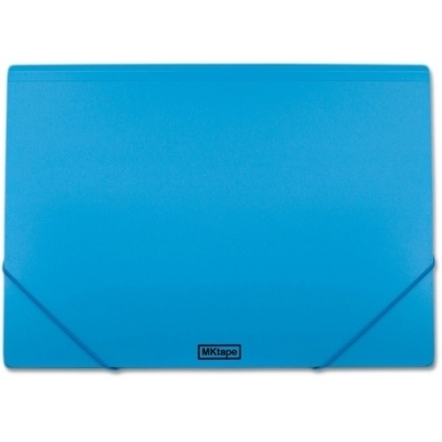 MKtape Carpeta de Solapas Portadocumentos - Cierre de Gomas - Tamaño Folio - Color Azul Neon