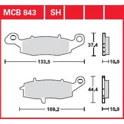 Pastillas de freno traseras sinterizadas serie SH TRW MCB843SH