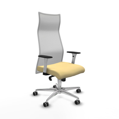 Albacete malla sincro malla blanca similpiel crema brazos blancos base aluminio ruedas 65mm engomadas