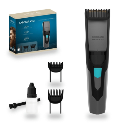 Cecotec PrecisionCare Barber Recortadora para Cabello y Barba Inalambrica - Peines Surtidos Incluidos - Cuchillas de Acero Inoxidable - Autonomia 60min - Recarga en 2h - Color Gris