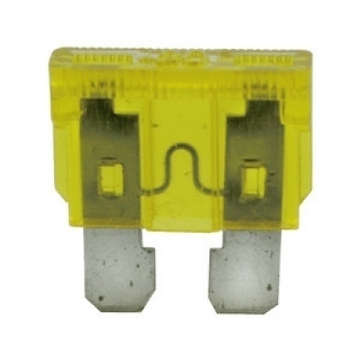 Fusible Plano Coche 20Amp 19x19mm AMARILLO