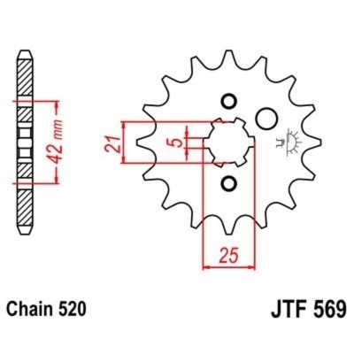 Piñon JT 569 de acero con 10 dientes JTF569.10