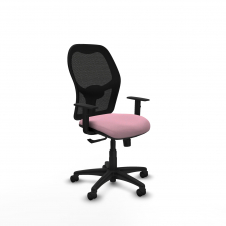 Piqueras y Crespo Aloc?n sincro malla negra bali rosa brazos 1D base poliamida ruedas nailon 50mm