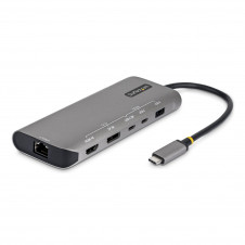 StarTech.com Adaptador Multipuertos USB4 para 2 Pantallas - Sin Controladores para macOS y Windows - PD de Carga de 140W - 4K 144Hz - Hub Ladrón de 3