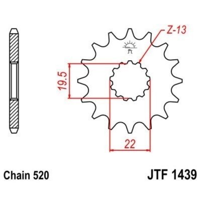 Piñon JT 1439 de acero con 13 dientes JTF1439.13