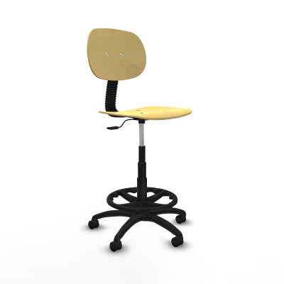 Taburete Tus contacto lama madera base poliamida ruedas nailon 50mm aro nailon