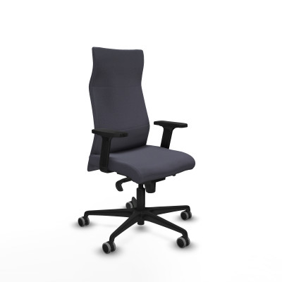 Albacete dirección sincro bali gris oscuro brazos 2D base nailon ruedas 65 engomadas