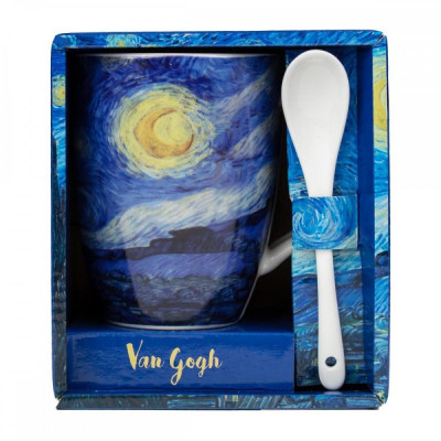 Taza con cuchara enesco noche estrellada