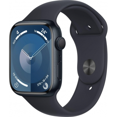 Apple Watch Series 9/ GPS/ 45mm/ Caja de Aluminio Medianoche/ Correa Deportiva Medianoche M/L