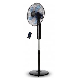 Ventilador de pie Orbegozo SF0244, 40 cm, 55W, 3 velocidades, mando a distancia, altura regulable hasta 120 cm, negro